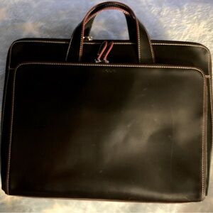 Lodis Audrey Slim Crossbody Shoulder Bag Briefcase Black Leather